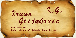 Kruna Glijaković vizit kartica